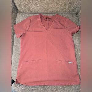 Figs Salmon V-Neck Medical Top